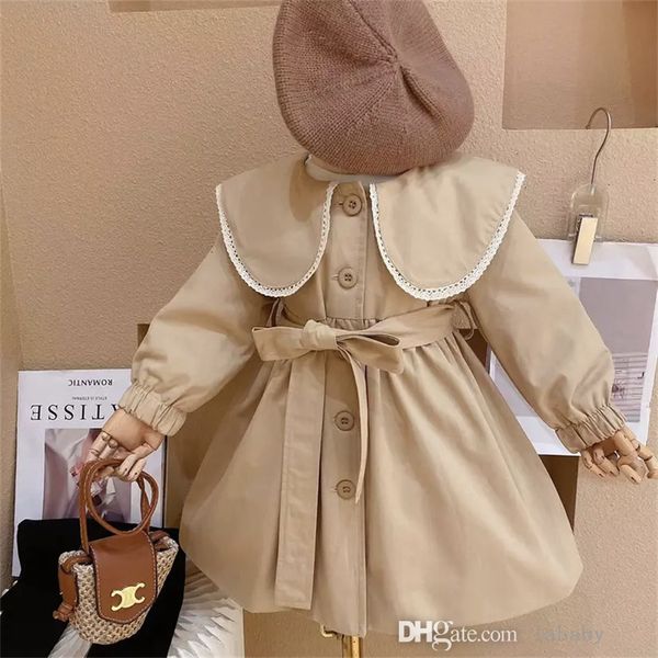 

Baby Clothes Windbreaker Princess Dresses Jacket Kids Clothing Outerwear 2024 Spring Autumn Korean Style Long Sleeve Cute Childrens Girls Dress Coat, Black white