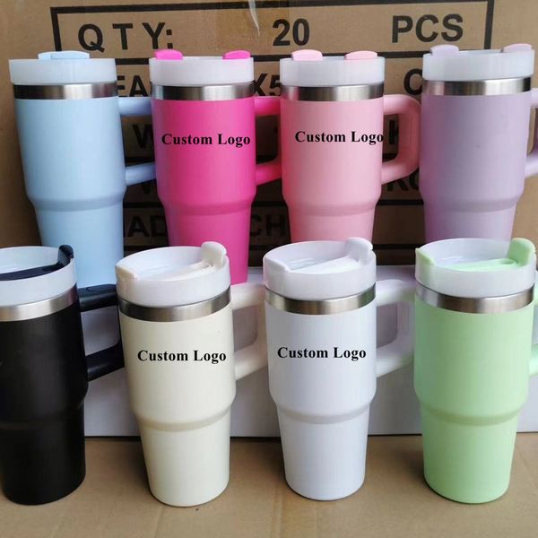 

14oz stainless steel kids Tumblers with handle lid straw vacuum insulated children water bottle student outdoor camping cup 0907, Multi-color