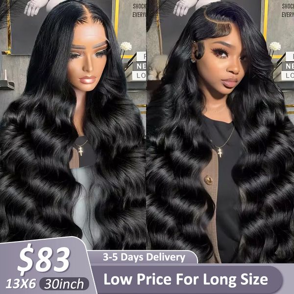 

Wave Body 250 Density 5X5 Closure Glueless Frontal Human Hair Wig 30 40 Inch Brazilian 13X6 HD Transparent Lace Front Wigs s, Blue