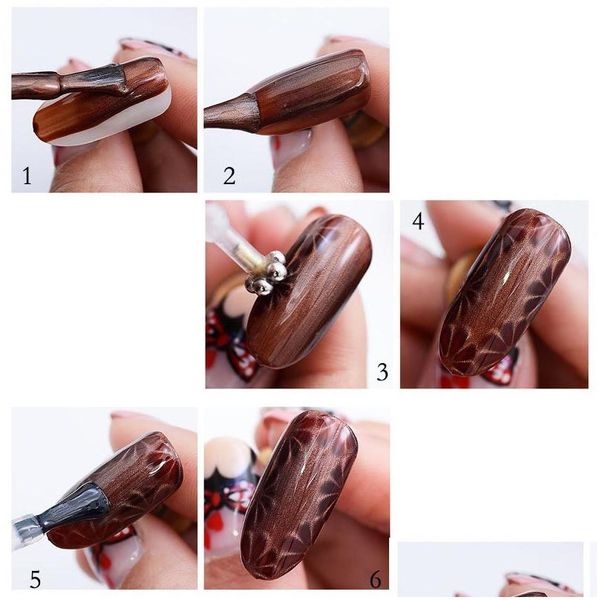 

Nail Brushes Art Magnet Stick Cat Eyes Double Headed For Gel Polish 3D e Strip Effect Strong Magnetic Pen Manicure Drop Delivery He Otfns