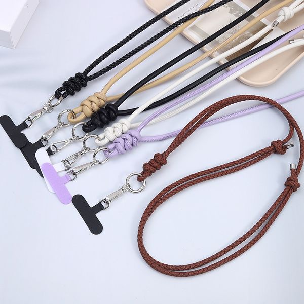 New DIY lanyard leather crossbody chain, mobile phone back clip lanyard, luggage keychain pendant, hanging accessory to prevent loss