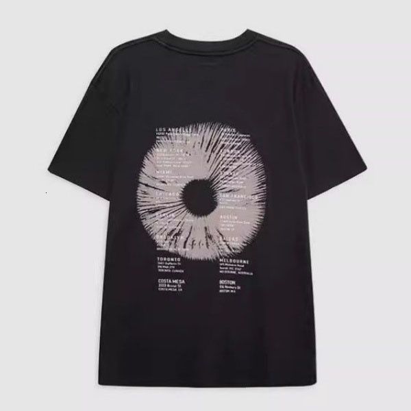 

24ss designer letters printing washed tees fried color summer tops cotton women short-sleeved t-shirt, Black