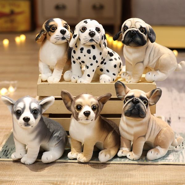 

New Plush Toy 3D Simulation ed Husky Small Dog Cloth Doll Children's Day Birthday Gift Factory Wholesale in Stock, Peacock blue