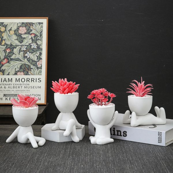 

Planters Pots Ceramic succulent flowerpot small fresh desktop green plant potted plant creative plus size household flower decoration special offer