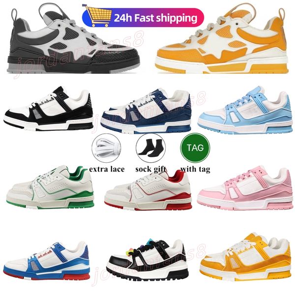 

Designer Trainer Shoes Sneakers Men Women Low Black Baby Blue White Navy Orange Green Tour Yellow Pink Brown Winter Mens Trendy Tennis Outdoor Jogging Walking Shoes, No.3
