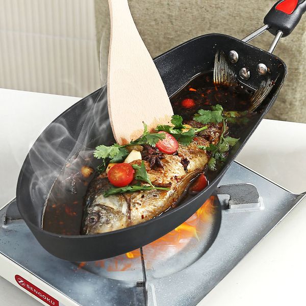 

Special pan for frying fish fish pan Non-stick pan Gas stove home fried egg pancake steak frying pan
