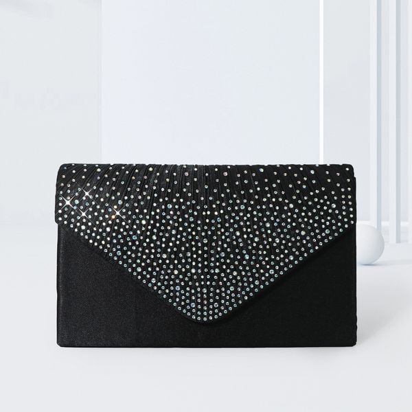 

Women's One-shoulder Dinner Bag Graduation Party Wedding Dress Bag Fashion Party Bridesmaid Flip Flip Diamond Black clutch bag