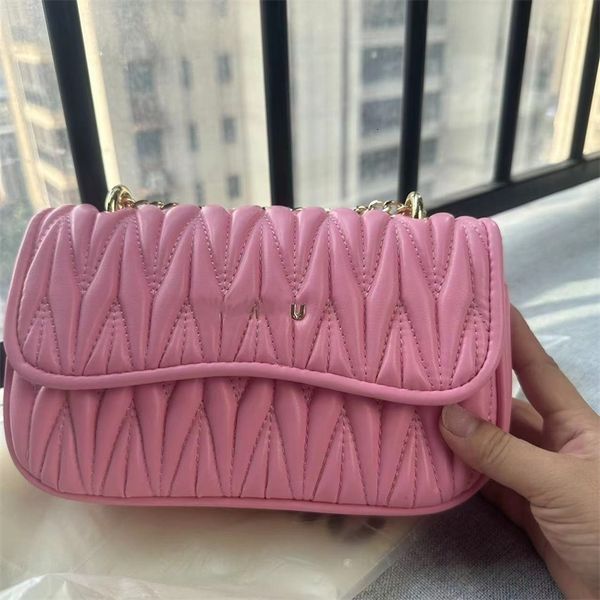 

Designer Bags Cross Body Bags High-end Fashionable Underarm Chain Single Grils Shoulder Bag Women's Handbag Pleated Small Square Bag, Khaki