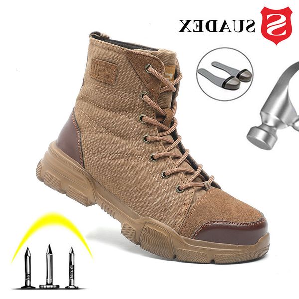 

Steel Toe Boots For Men Work Boots Indestructible Work Shoes Desert Safety Boots Safety Shoes, 611 black