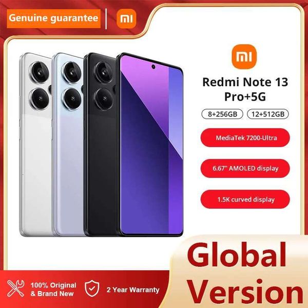 

Global Version Xiaomi Redmi Note 13 Pro Plus MediaTek Dimensity 7200-Ultra 5G NFC Phone with 200MP OIS Camera and 120W HyperCharging