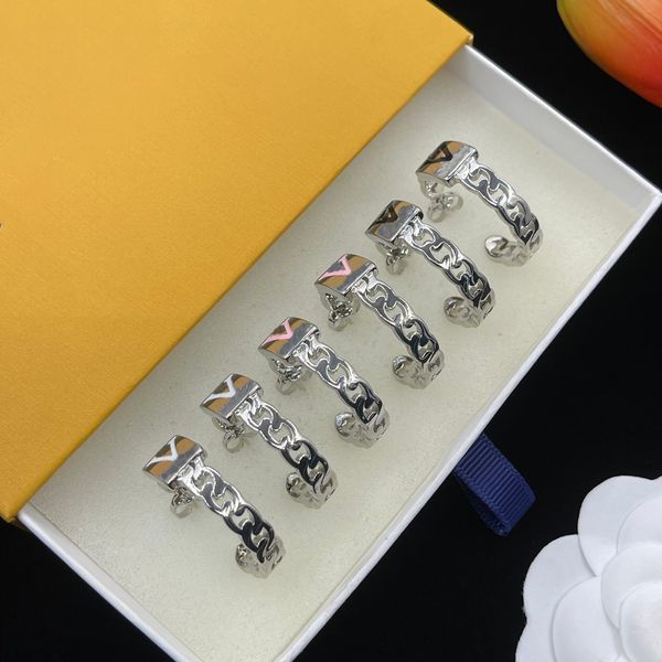 

Luxury Women Hoop Earrings Designer Silver Plated Letters Geometric Stud Earrings Jewelry Wedding Party Gift