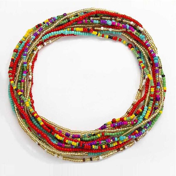 1pc Elastic Waist Bead Chains Summer Body Chains Colorful Belly Beads African Bikini Jewelry Chains for Women and GirlsX240911