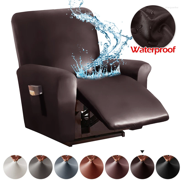 

Chair Covers Waterproof PU Recer Cover High Quality Solid Color Relax Armchair Slipcover Sofa For Living Room 1 Seat