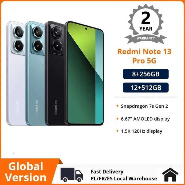 

Global Version Xiaomi Redmi Note 13 Pro 5G Smartphone NFC 6.67 Inch 120hz AMOLED Screen Snapdragon 7s 67w Turbo Charge 5100mAh