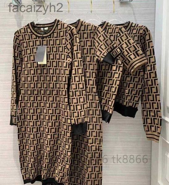 

Basic & Casual Dresses designer Women Classic vintage Knit Dress Fashion clothes full letter Luxurious senior short sleeves Long sleeve 5 kinds of ROJ9, 4_color