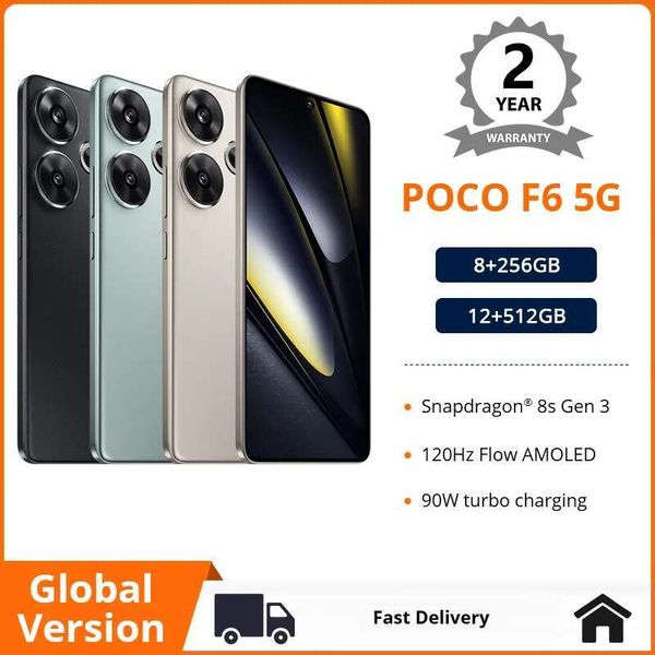 

Global Verison POCO F6 Smartphone 256GB 512GB Snapdragon 8s Gen 3 6.67" 1.5K 120Hz CrystalRes AMOLED 90W Turbo Charging 5000mAh Battary