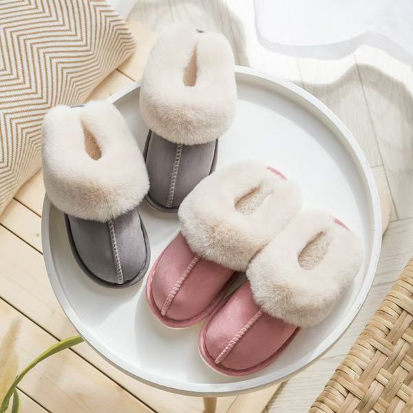 

Flat Sandal 2024s New Winter Slipper Rubber Slides For Womens Warm Basic Plain Slippers Slip On Sandals size 36-43, Dark grey