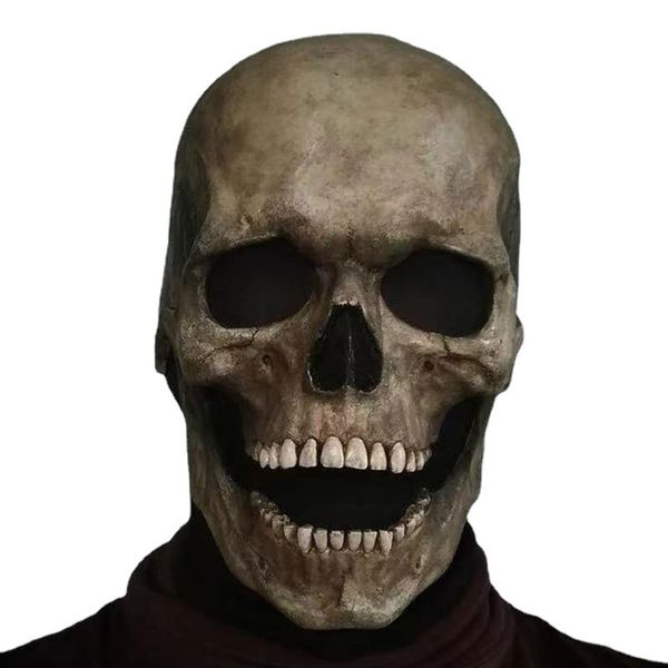 

Creepy Halloween Skull Mask Scary Latex Prop with Functional Mouth Opening