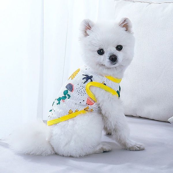 

Summer Dog Coog Vest: Cute Thin Bear Print Puppy Costume for Chihuahua Bichon, Pink