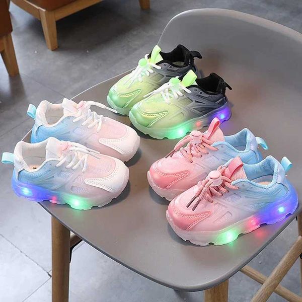 

Childrens Sneakers Autumn New Fashion Lighted for Boys Casual Girls Non-slip Breathable Sport Shoes Kids Footwears Q240911, White
