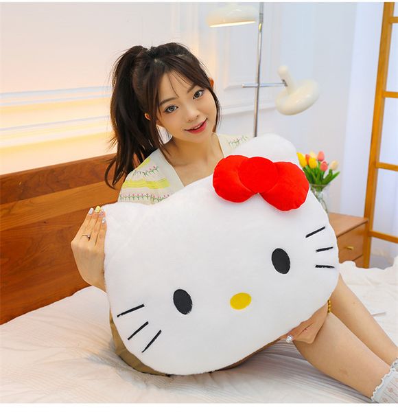

Cute Big Sofa Cushion Cartoon High Beauty Girl Cat Head Plush Pillow Soft Fill Factory Wholesale in Stock, White