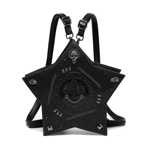 

Halloween bag New bag for female goth niche women backpacks with skull head and crossshoulder bag, Black