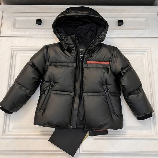 

24 winter detachable sleeve jacket waterproof non washable coat cold resistant for children boys girls babies Thick down jackets CSD2409124-20, Black