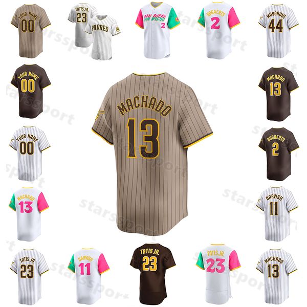 New 13 Manny Machado 20th Padres Fernando Tatis Jr. Baseball Jersey Heritage Night Juan Soto Ha-Seong Kim Jake Cronenworth San Diego Bogaerts