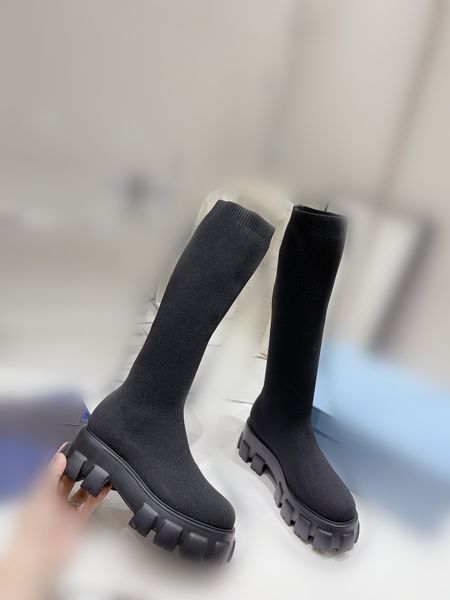 

Socks Low Heel High Boots Ankle boots Short Leather Boots Women Designer ladies Luxury boots casual Fashion boots Knee Boots, Color1