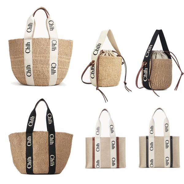 

Designer bag Tote Bag High-Quality Vegetable Basket Hand-Woven Bags Canvas Linen Classic Striped Braid Quilted Chain Large Capacity Outdoor shopping, C-9