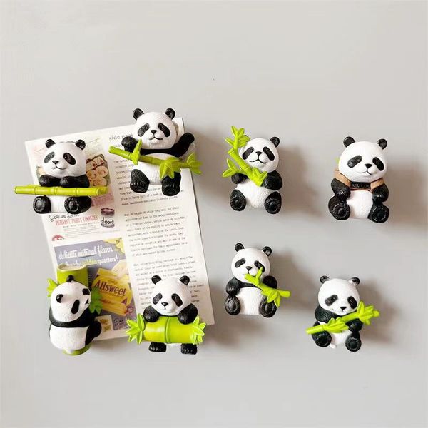

Panda refrigerator 3D stickers, creative home decor with magnetic suction, Chengdu tourism souvenir set of 8 pandas