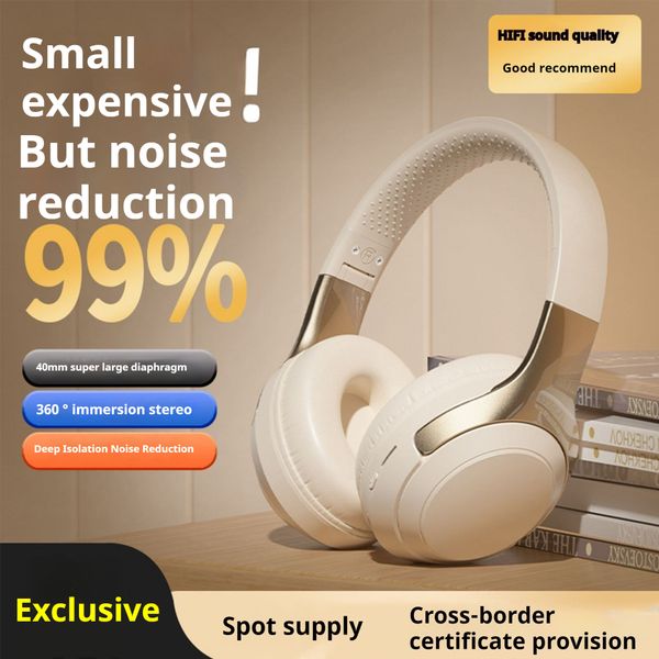 Noise cancelg business head worn Bluetooth earphones with wireless bass HIFI sound effect for extended battery life