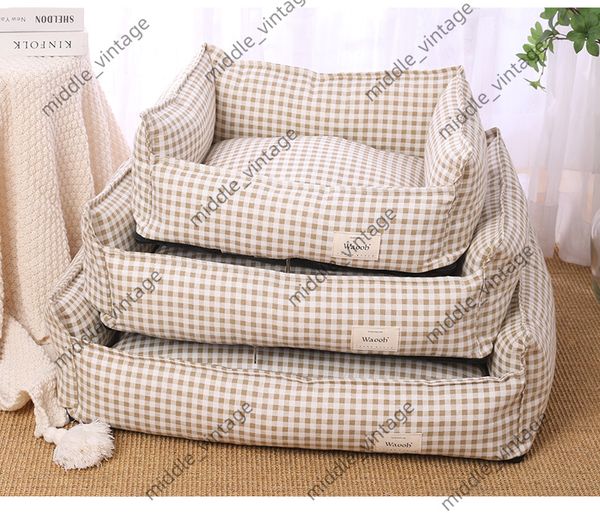 

New Four Seasons Universal Fully Detachable Washable Pet Thickened Canvas Cat Small And  Dog Bed, Brown