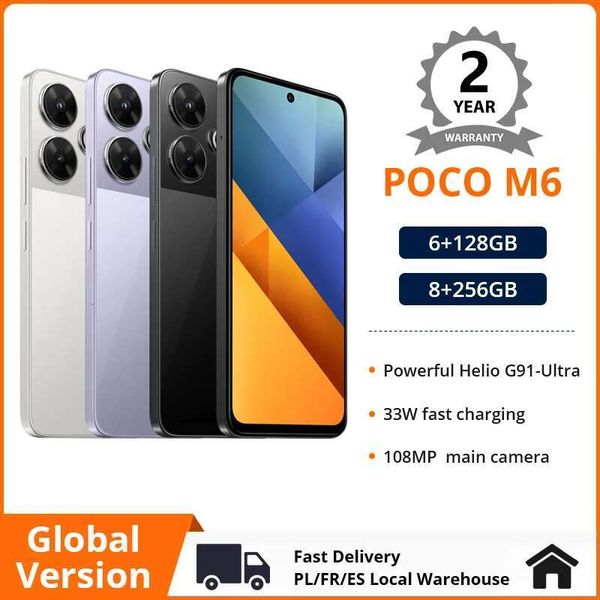 

POCO M6 Smartphone Global Version Helio G91 Ultra 108MP Pro-Grade Main Camera 33W Fast Charging 5030mAh Battery