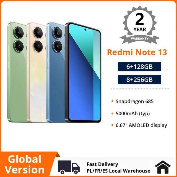 

Global Version Xiaomi Redmi Note 13 4G Smartphone Snapdragon 685 6.67" AMOLED Display 120Hz 108MP Camera 33W Fast Charging