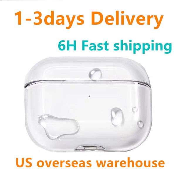 

USA Stock For Apple Airpods Pro 2 2nd Generation airpod 3 pros Headphone Accessories Solid TPU Silicone Protective Earphone Cover Wireless Charging Shockproof Case
