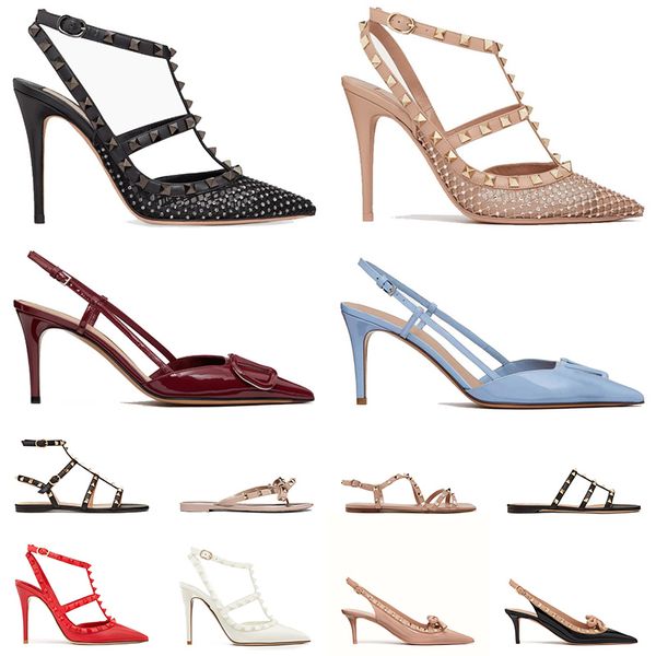 

with box designer shoes woman luxury sandals dress famous designer women stud high heels claquette black pointed dghate lady wedding dhgate dh gate outdoor shoe, Taupe