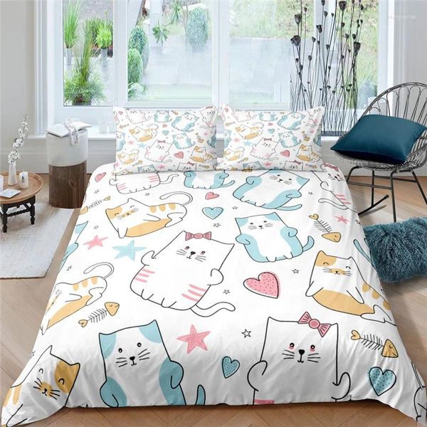 

Bedding Sets Set 3D Cartoon Dog Print 2/3Pcs Comfortable Kids Duvet Cover Pillowcase Home Textile Single Queen And King Size, Navy