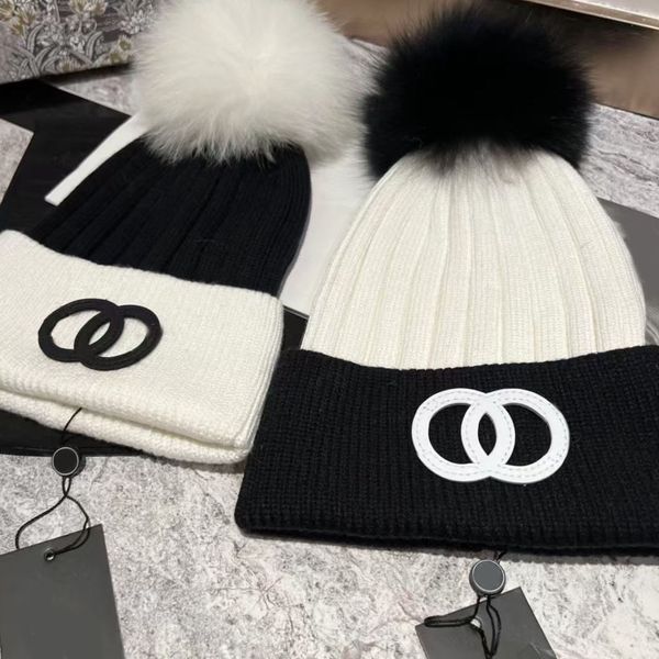 

Classic Designer Winter Hats Men and Women Cashmere Hat Fashion Round Letter Beanie Universal Knitted Cap Autumn Wool Outdoor Warm Skull Caps, 108116-2