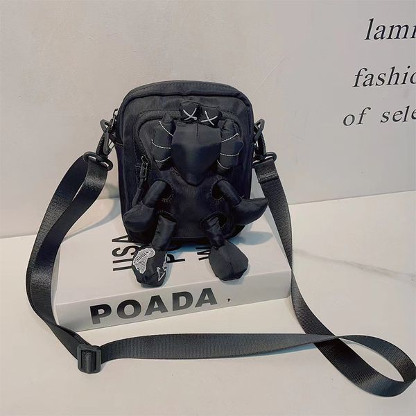 

Halloween bag Trendy small bag Waterproof nylon crossbody bag three-dimensional doll bag Everything stylish shoulder bag commuter bag, Black