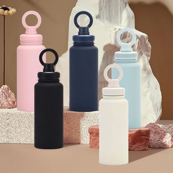 

Insulated Stainless Steel Water Bottle with Rotating Phone Holder for iPhone 12 and above, 1000ML