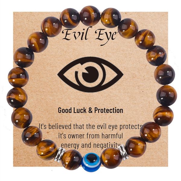 

Charm Bracelets With Devils Tiger Blue Evil Eye Frosted Bead Single Loop Stone Wholesale