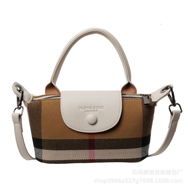 

Free Delivery 2025 Fashion Mini Small Square New Casual Single Shoulder Underarm Checkered Handheld Crossbody Designer Tote Bag, White