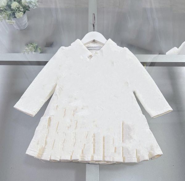

Baby Girls Dresses Kids Princess Children Long Sleeve Dress Child Clothes, White