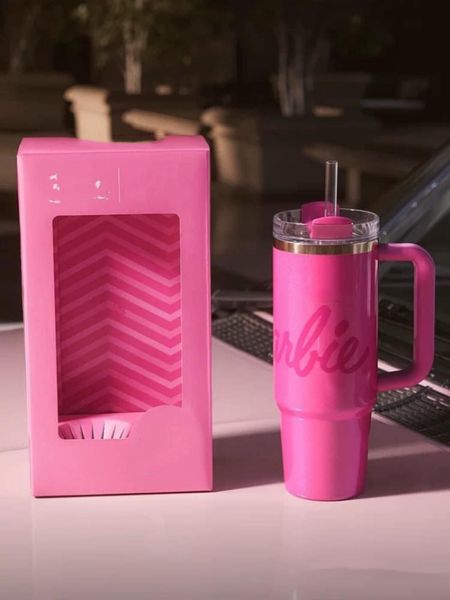 

US STOCK pink 40 OZ Blue Magnolia Pink Rose Lilac ral Cups 40oz Stainless Steel Tumblers with handle Lid And Straw Travel Car Mugs Purple Stars Water Bottles, Multi-color
