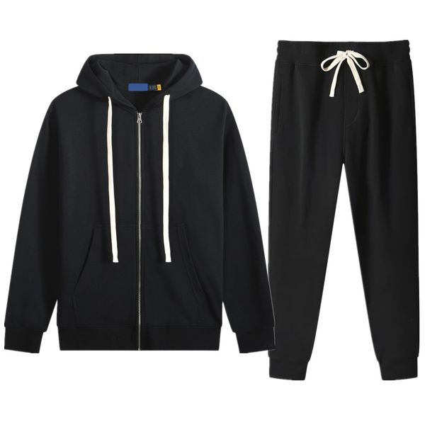 

Men hoodie polo Small horse sweatshirts Top and pants Kangaroo pocket Hooded Outerwear Hoodies casual suit zipper Streetwear Sports suit tracksuit sweat suit sss, 104-navy blue+blue