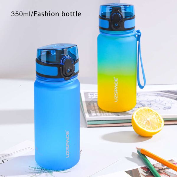 

Sport Water Bottle With Time Marker Girls Kids Portable Leakproof Eco-friendly No Smell Tritan Plastic Drinkware BPA Free, Sky blue