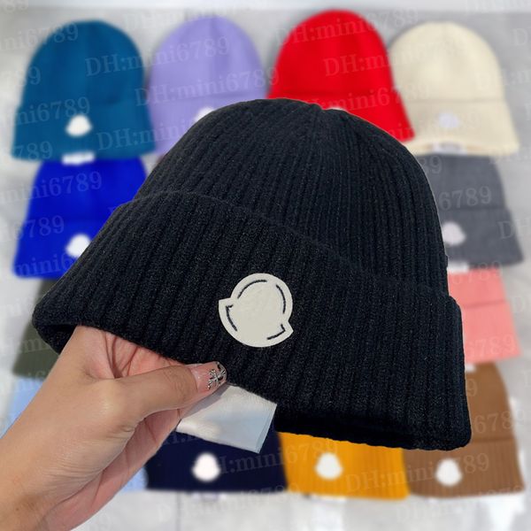 

Fashion Designer Beanie Autumn Winter Wool Hat Luxury Knitted Hat High Quality Threaded Cashmere Hat Classic Embroidery Pattern Needlework Stitching with QC-NFC, Blue