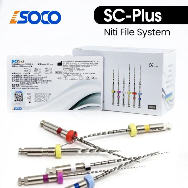 

SOCO PLUS 6Pcs/Box Activated Root Canal File Dentist Tools Endodontic Rotary Material, High Precision, Heat Treatment Process