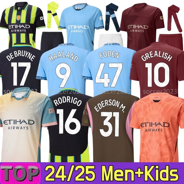 

4XL Haaland MANS CITIES Player Version soccer jerseys 23 24 25 FODEN GREALISH DE BRUYNE DOKU Erling KOVACIC RODRIGO BERNARDO EDERSON . football shirts Men kids kit, Black